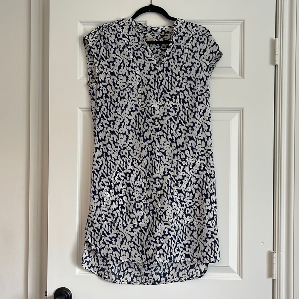 Jcrew navy and white dress